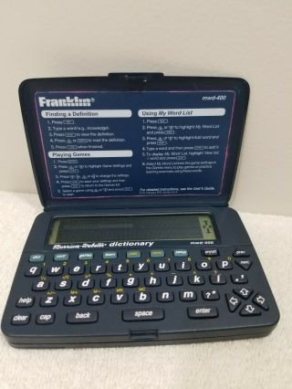 Vintage Franklin Electronic Dictionary MWD - 400 Merriam Webster Pre - owned 3