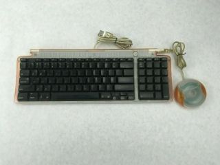 Vintage Apple Usb Keyboard M2452 & Mouse M4848 For Imac Orange