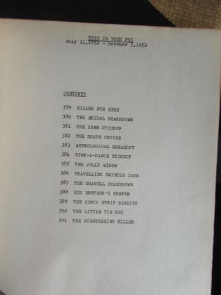 1950 Radio Script THIS IS YOUR FBI 5 Books 63 Programs Official Files Criminals 6