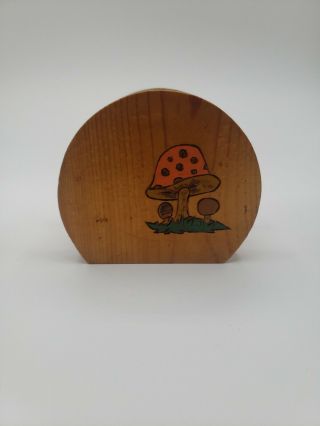 Mushroom Vintage Retro Mid Century Modern Mcm Handmade Wooden Napkin Holder