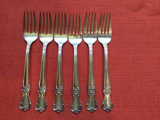 6 Vintage Silver Plate Salad Forks Old Company Plate “signature”