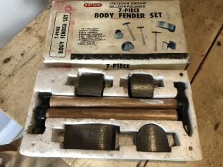 Vintage 7 Piece Body Fender Set Precision Ground Milled 3 Hammers & 4 Dolly’s