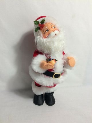 Vintage Annalee Doll Christmas Santa Claus Holding A Bird 2004 Very Good 10 "