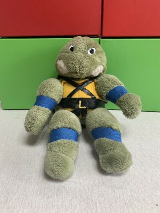 Vintage 1989 Tmnt Teenage Mutant Ninja Turtle Leonardo Plush Stuffed Animal