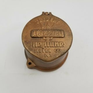 Vintage Steampunk Water Meter Cover Brass Neptune Meter York Trident Coolest