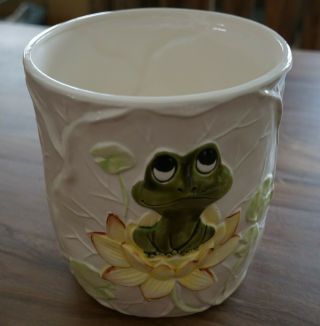 Vintage " Neil The Frog " Planter Vase Jar Utensil Holder,  Sears 1979 Japan Marked