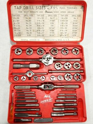 Vintage Ace Hex Tap & Die Set By Henry L Hanson No.  606 Made In Usa