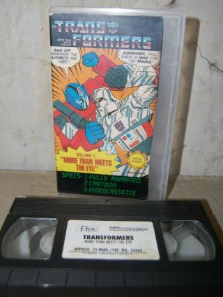 Vintage Vhs Tape Transformers Vol 1 " More Than Meets The Eye " Videocassette 1986