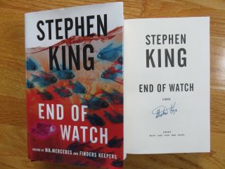 Horror Author Stephen King Signed End Of Watch 2016 Hard Cover Book