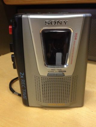 Vintage Sony Tcm 20dv Cassette Player Vor Voice Operated Recording 2 X Rec Time