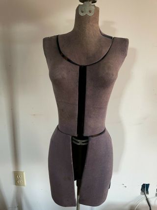 Vintage Acme Adjustable Dress Form Mannequin Metal Stand Cast Iron Base Judy