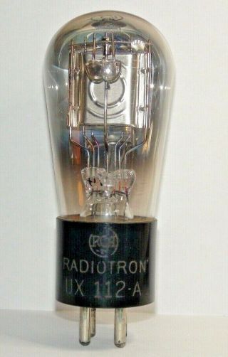 Vintage Hot Stamped Globe Vintage Rca Radiotron UX 112 A Vacuum Tube Very Strong 2