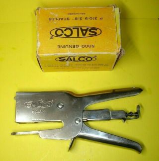 Vintage Salco P694 Heavy Duty Stapler Made In Sweden,  Box 3/8 " Staples