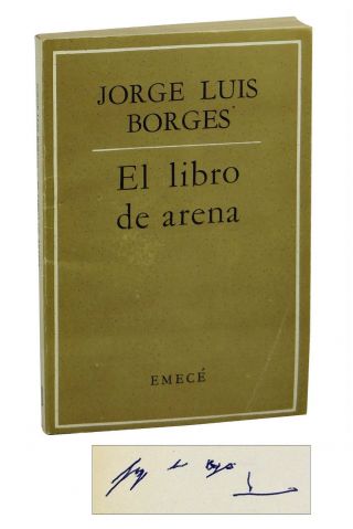 El Libro De Arena Signed By Jorge Luis Borges 1975 The Book Of Sand 1st