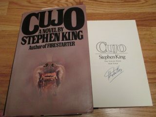 Horror Author Stephen King Signed Cujo 1981 Hard Cover Book