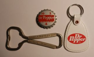 Vintage Dr Pepper Wire Bottle Opener & Bottle Cap & Key Chain 2
