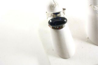 One Vintage Sterling Silver N.  E.  From Denmark Modernist Ring W/blue Art Glass Cab
