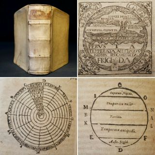 1607 Vellum Roman Astronomy Dream Of Scipio Saturnalia Woodcuts Scarce