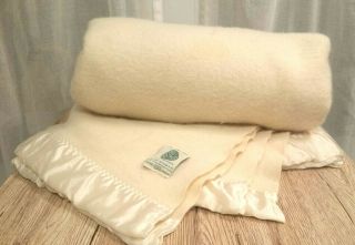Vintage Esmond Pure Virgin Wool Blanket Cream 78 