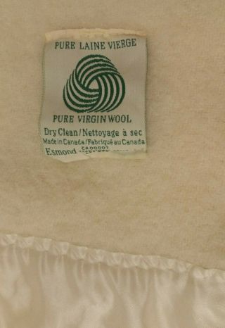 Vintage Esmond Pure Virgin Wool Blanket Cream 78 