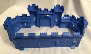 Rare 4 Piece 1963 Multiple Products,  Inc Blue Medieval Castle With Draw Bridge