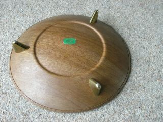 Vintage Retro Mid 20th Century IANTHE Wood Effect Tripod Footed Fruit Bowl Dish 3