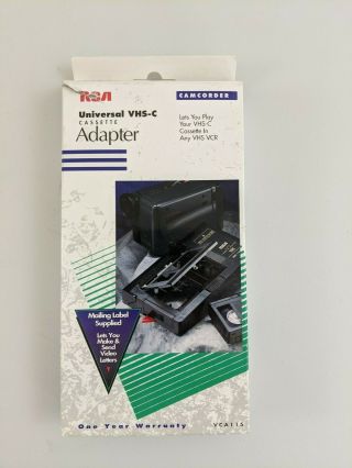 RCA VCA115 Universal VHS - C Cassette Adapter - VCR Vintage 1993 2