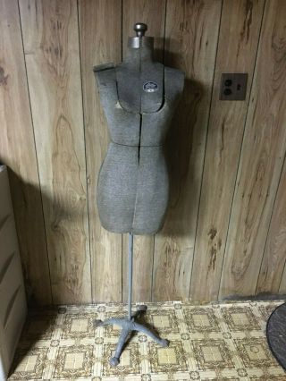 Vintage Acme Size A Adjustable Dress Form Mannequin Metal Stand Cast Iron Base