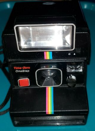 Vintage 1981 Polaroid Time - Zero Onestep Land Instant Film Black Rainbo W/q - Light