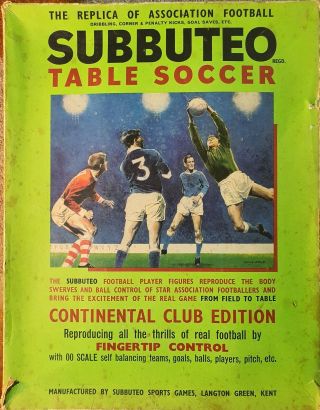 Vintage Subbuteo Table Soccer Teams In Boxes,  ‘ Continental Club’ Edition.