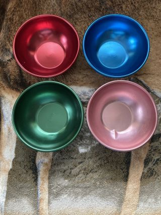 Set Of Four Vintage Bascal Aluminum Bowls 6 " Made In The Usa