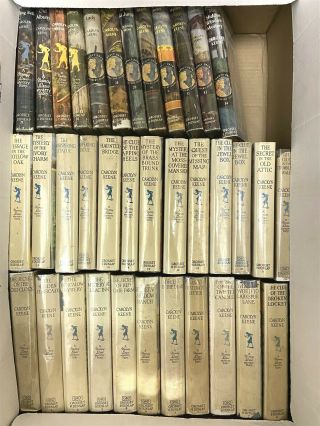 Early Attractive Set Of Nancy Drew Mystery Books 1 - 34 Carolyn Keene G&d Hcs