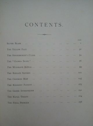 MEMOIRS of SHERLOCK HOLMES 1894 1st Edition.  Arthur Conan Doyle.  Sidney Paget. 5