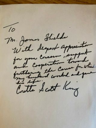 My Life With Martin Luther King,  Jr.  Signed By Coretta Scott King Inscription