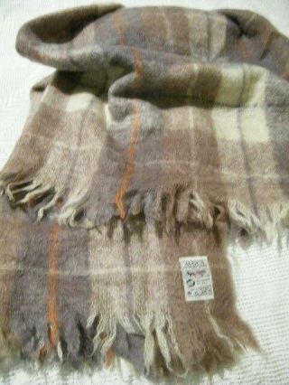 Vintage Avoca Handweaver Md In Ireland Mohair /wool Throw/lap Blanket 54 " X61 "