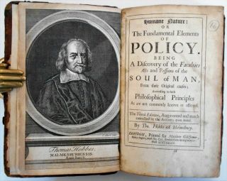 1684 Hobbes Three Discourses Humane Nature Elements Of Law Liberty Necessity