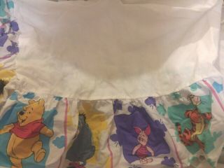 Vintage Winnie The Pooh Crib Skirt Dust Ruffle Disney Nursery Baby Eeyore