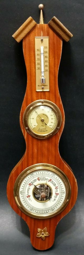 Vintage Weather Station Western Germany Banjo Style Thermometer Humidity