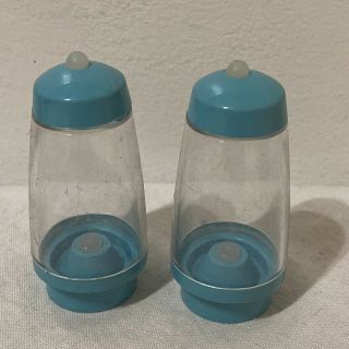 Retro Mid Century Modern Atomic Turquoise Blue Salt & Pepper Shakers Mcm