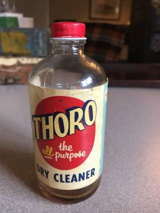 Vintage Thoro All Purpose Dry Cleaner Advertising Bottle Denver Co