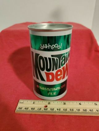 Vintage Mountain Dew 12oz Pull Top Soda Can Bank " Ya - Hooo " Logo Collectible