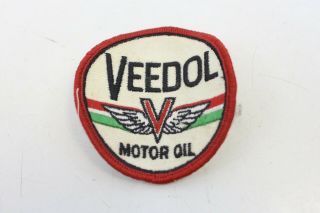 Vintage Veedol Motor Oil Sew On Patch Hat Badge Jacket Gasoline Uniform - A15