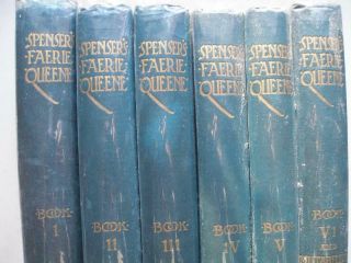 The Faerie Queene Edmund Spenser 6 Volume Set 1895 - 7 Woodcuts Walter Crane 25f