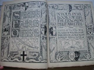 THE FAERIE QUEENE Edmund Spenser 6 volume set 1895 - 7 Woodcuts Walter Crane 25F 6