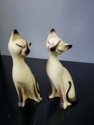 Vintage Norcrest Mid Century Siamese Cat Pair Japan A - 865 Adorable Porcelain