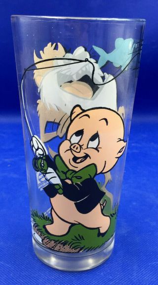 Vintage 1976 Looney Tunes Porky Pig Tasmanian Devil Action Pepsi Glass 2