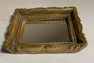 Vintage E.  A.  RIBA CO.  Brooklyn N.  Y.  Gold Mirror 6” X 5” Small 2
