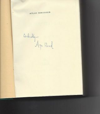 Atlas Shrugged Ayn Rand Signed 1st edition.  3rd printing 6