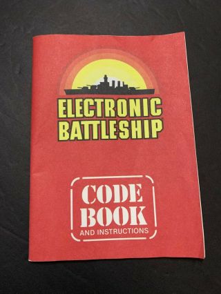 Vintage Milton Bradley Electronic Battleship Code Book And Instructions 1982 Mb