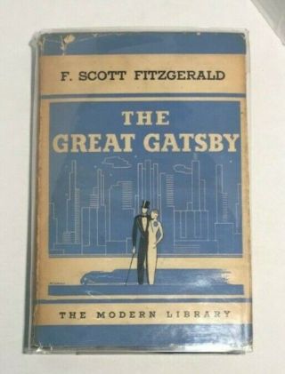 The Great Gatsby - First Edition From The Modern Library With Dust Jacket